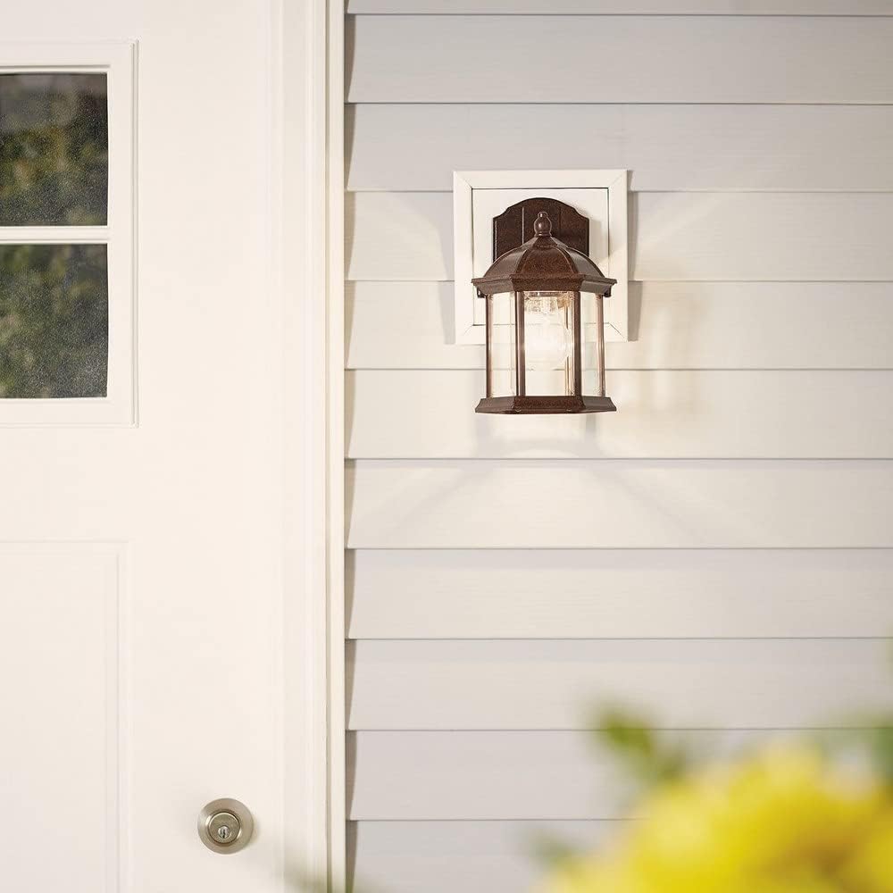 Barrie - 1 Light Black Outdoor Small Wall Lantern 11"h Traditional inspirations by Kichler