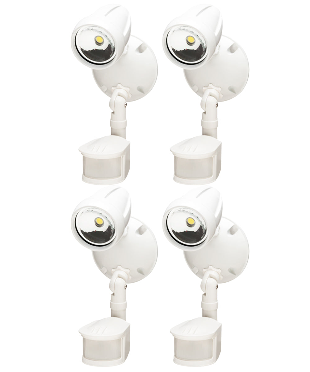 LED Outdoor Security Lights (4 Pack) 180 Degree Motion Sensor Activated , White Finish 11"H