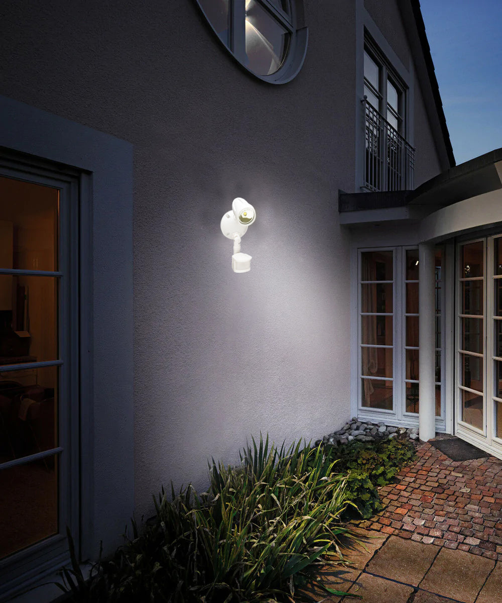 LED Outdoor Security Lights (4 Pack) 180 Degree Motion Sensor Activated , White Finish 11"H