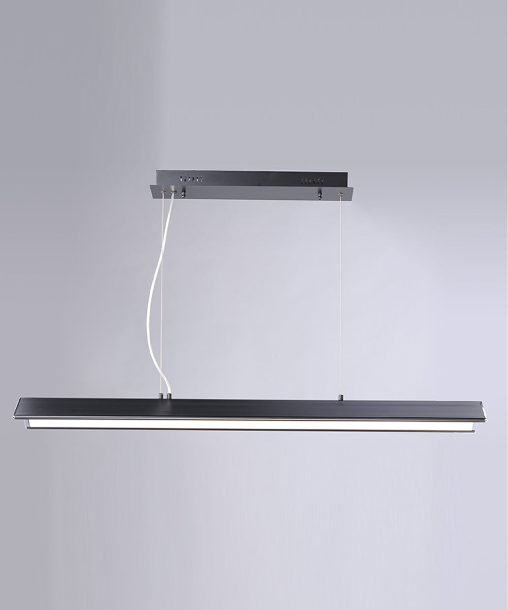 Glider 46"L 1-Light LED Island Light Light Fixture Black and Polished Chrome Finish by ET2