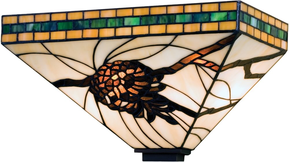 OPEN BOX 14" Honey Pine Branch Mission Wall Sconce