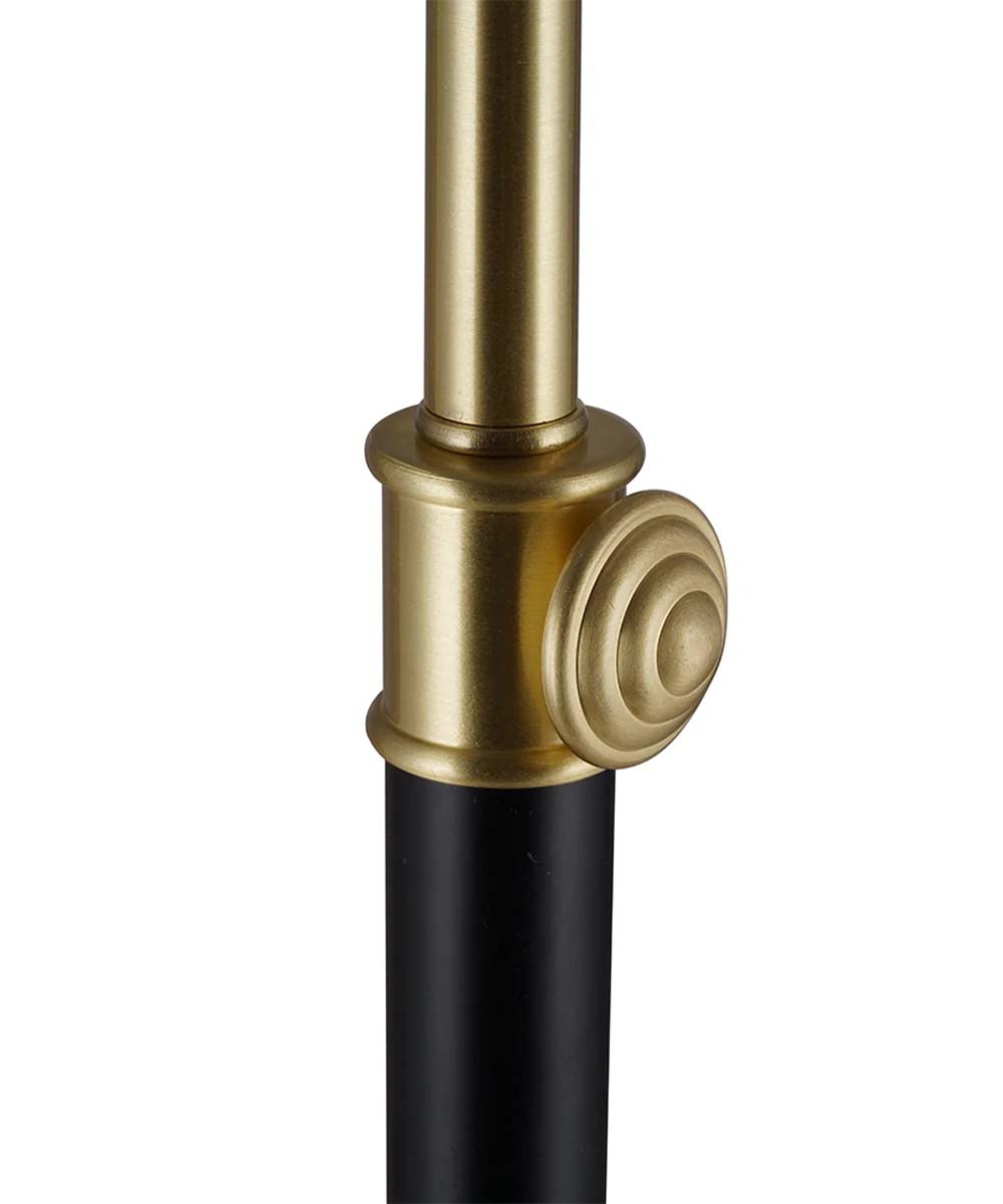 Catalina Industrial Modern Two-Tone Downbridge LED Task Floor Lamp, Black with Brass Finish, 58" H