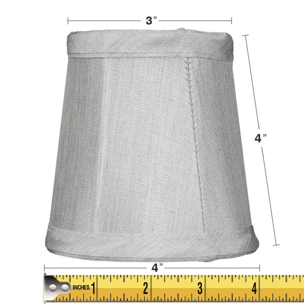 Set of 6 Gray Stretch Clip-On Candlelabra Clip-On Lamp shade 3x4x4