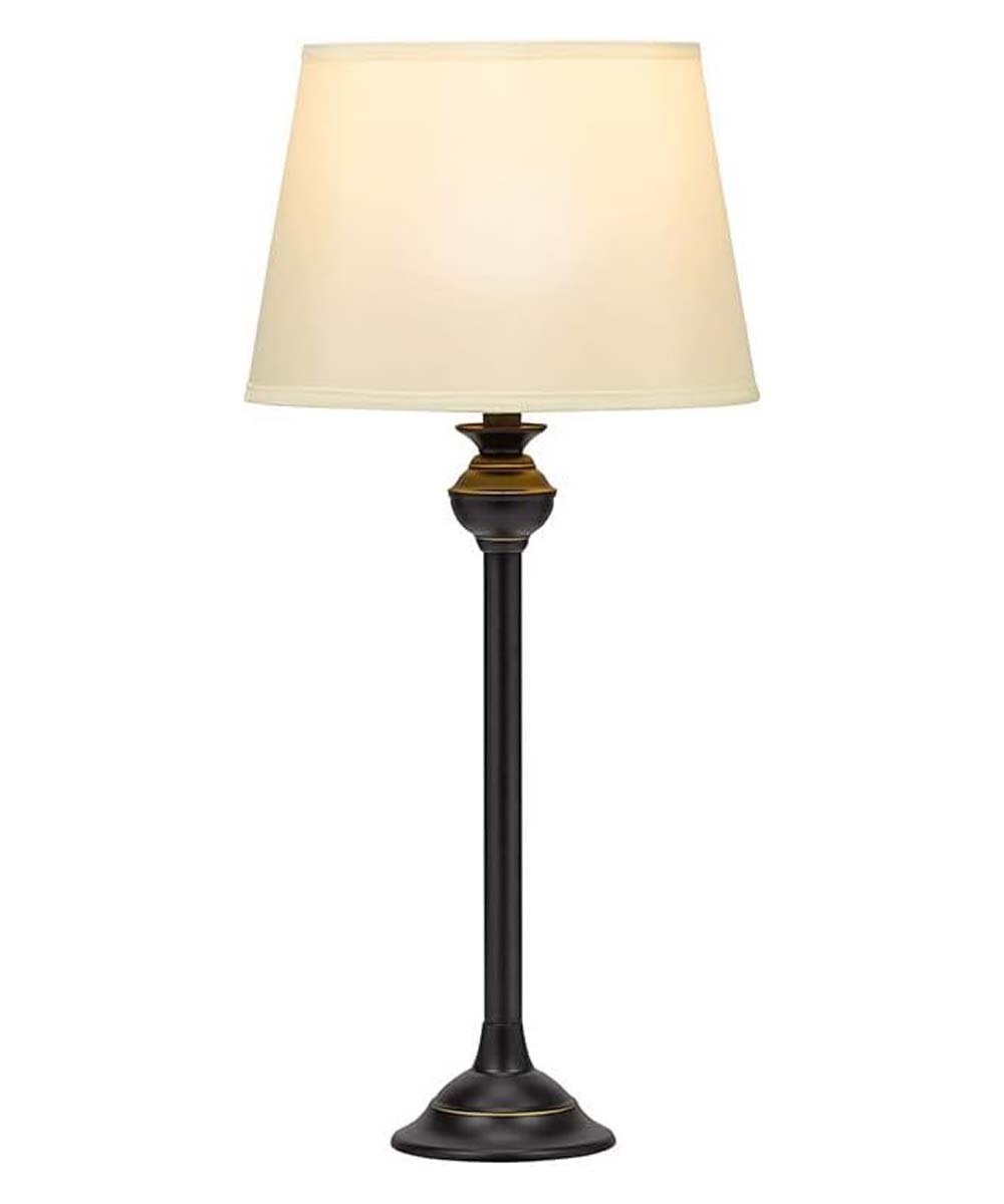 Catalina Copper Grove Larkspur 3-Piece Floor and Table Lamp Set, Modern Classic Elegant Black Metal Finish