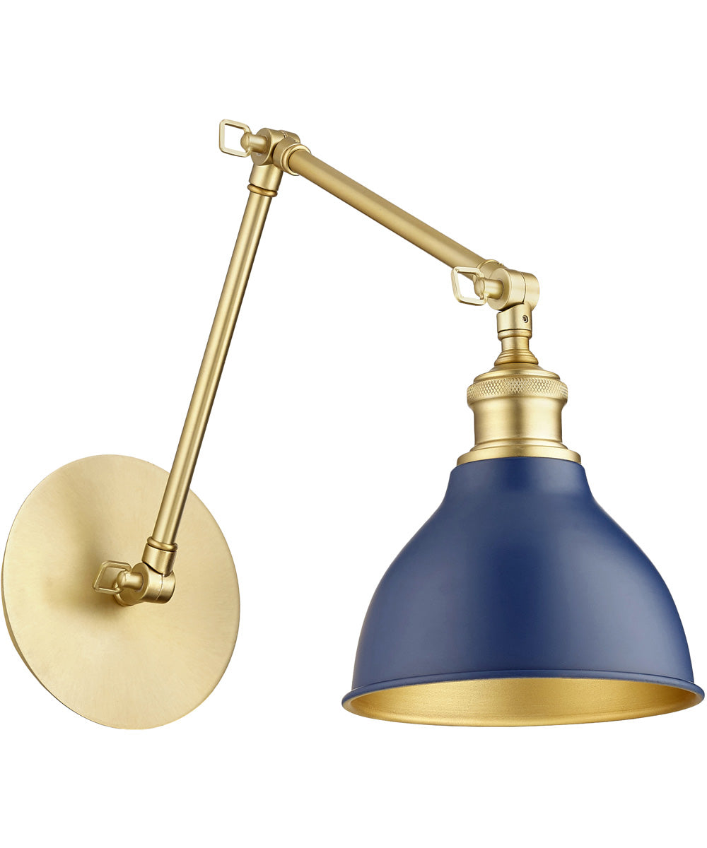 OPEN BOX 1-light Wall Mount Light Fixture Aged Brass w/ Blue