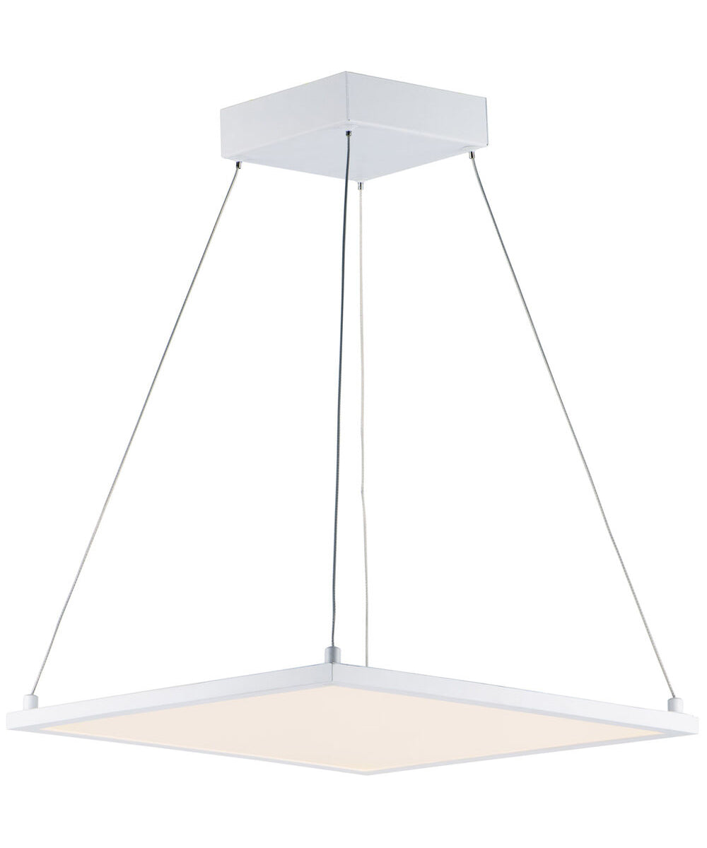 Wafer SQ 15"W 1-Light LED Pendant Light Fixture White Finish by Maxim