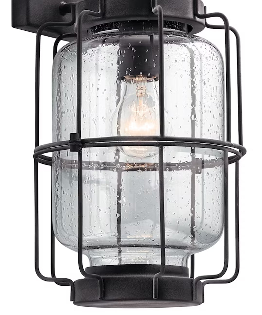 Montview 18"H 1-Light Outdoor Wall Light Lantern by Kichler Weathered Zinc Finish