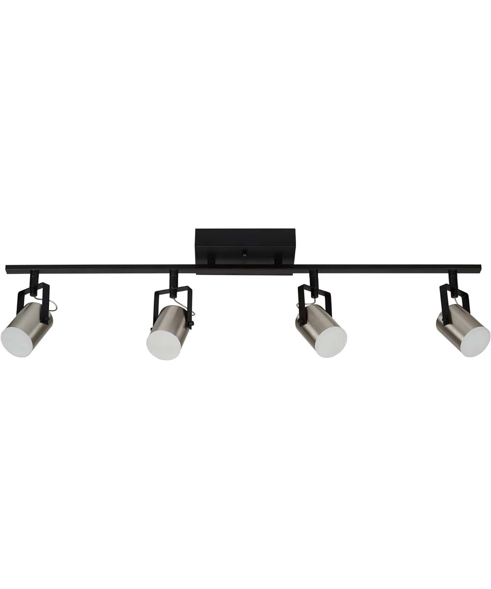 Catalina Modern 4 Light LED Track Light Kit, 33"Wide, Matte Black & Brushed Nickel Finish