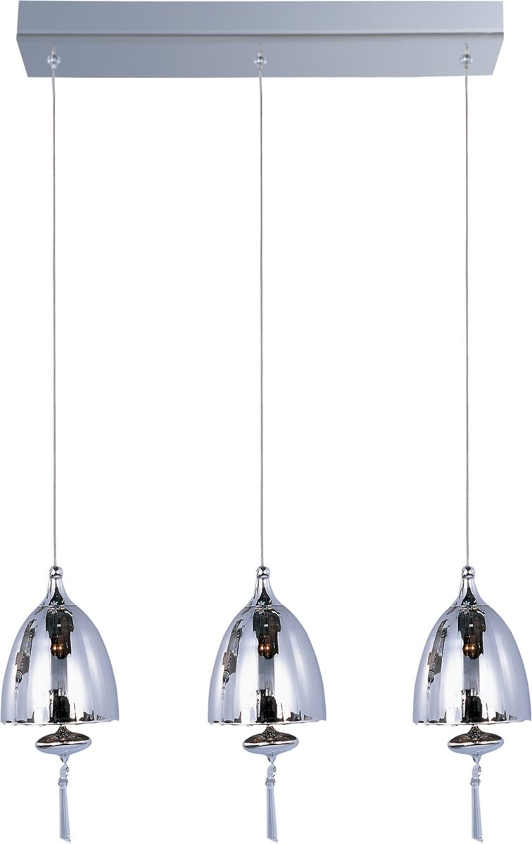 Open Box 18w Chute Xenon 3-Light Linear Pendant Polished Chrome