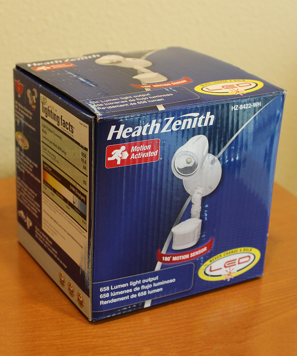 LED Outdoor Security Light 180 Degree Motion Sensor Activated , White Finish 11"H