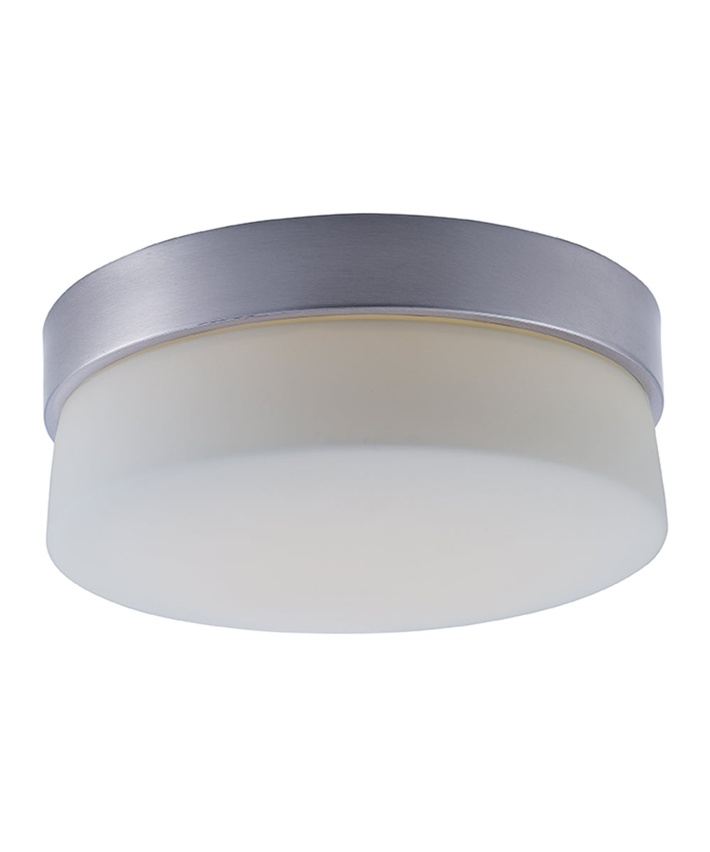 Flux 9"W 1-Light LED Flush Mount Light Fixture Satin Silver Finish by Maxim