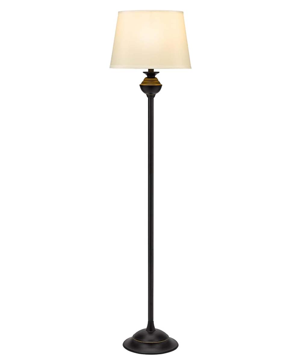 Catalina Copper Grove Larkspur 3-Piece Floor and Table Lamp Set, Modern Classic Elegant Black Metal Finish