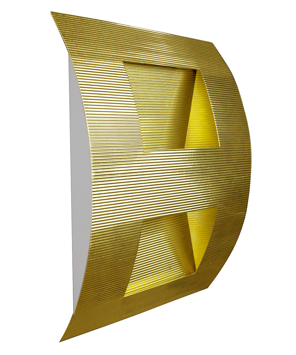 OPEN BOX Zaya Curved Wall Fixture with Square Holes Brass