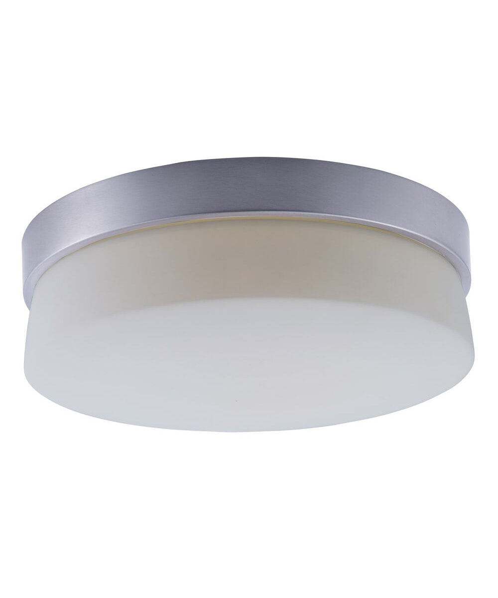 Flux 11"W 1-Light LED Flush Mount Light Fixture Satin Silver Finish by Maxim