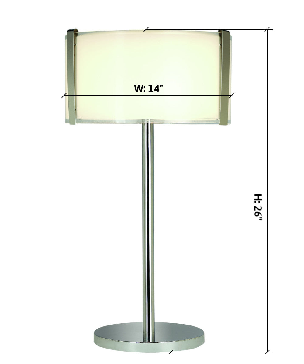 Apollo 1-Light Table Lamp with Fabric Shade in Polished Chrome Finish 26"h TT7980 by Trend Lighting