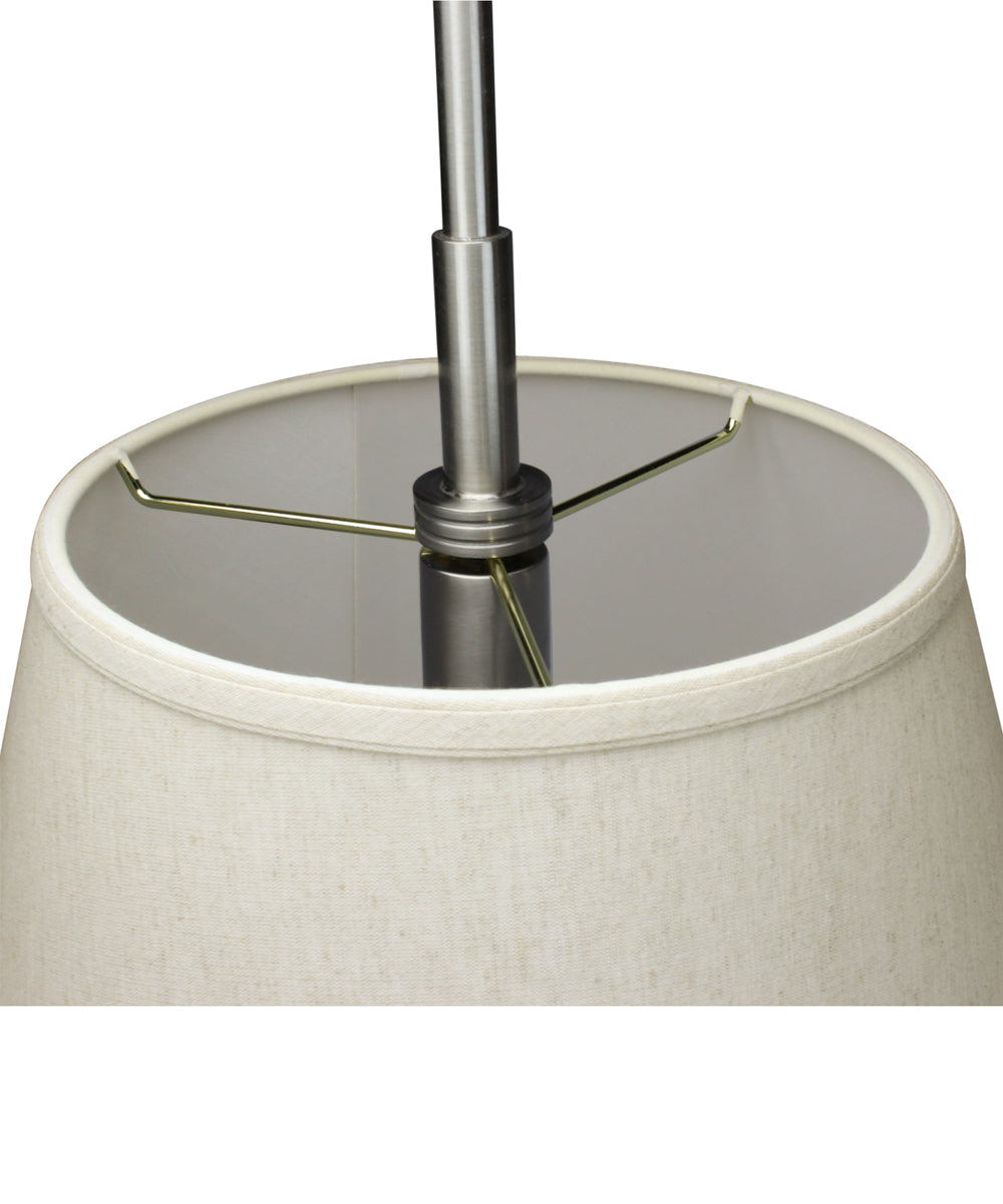 Satin Nickel Pendant Light with Empire Textured Oatmeal Slotted UNO Shade and Diffuser