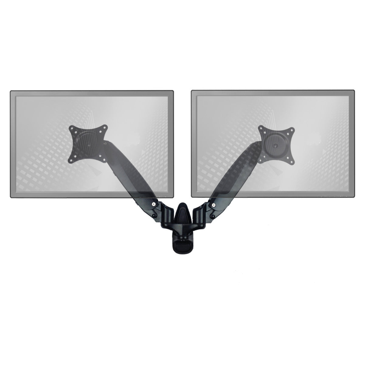 Sit-Stand Wall Mount Monitor Arm: Standard Dual Screen Black