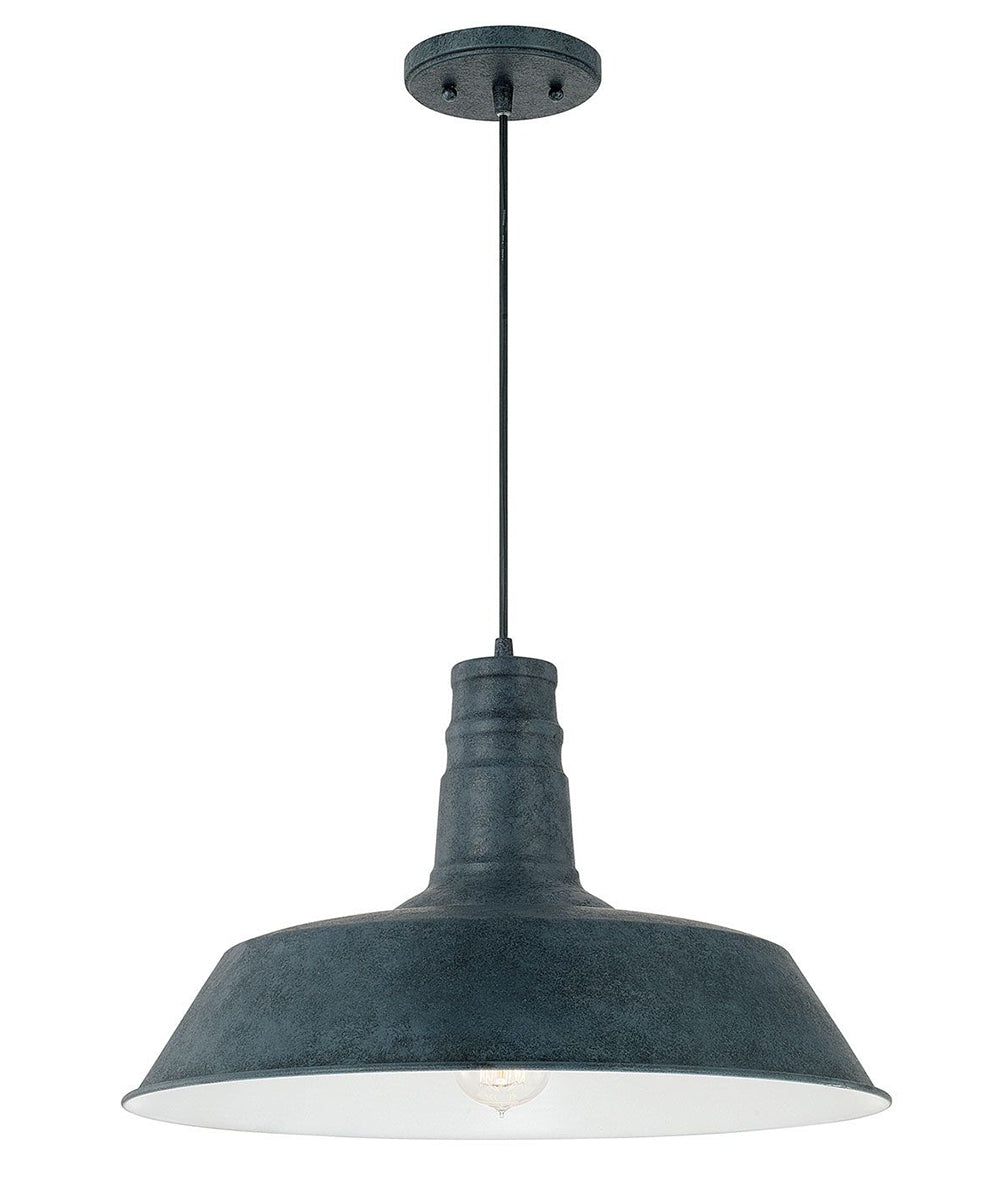 18"W Ibex 1-Light Pendant Weathered Zinc Finish