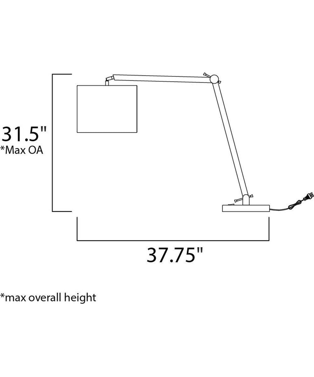 Hotel Style 19"H 1-Light LED Table Lamp Polished Chrome Finish by Maxim