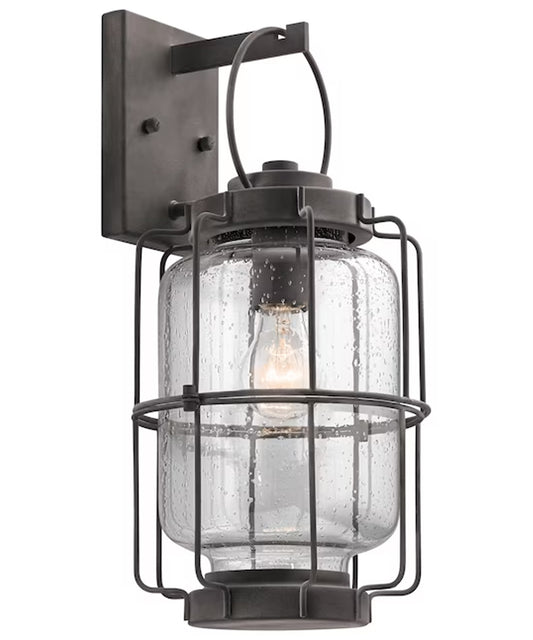 Montview 18"H 1-Light Outdoor Wall Light Lantern by Kichler Weathered Zinc Finish