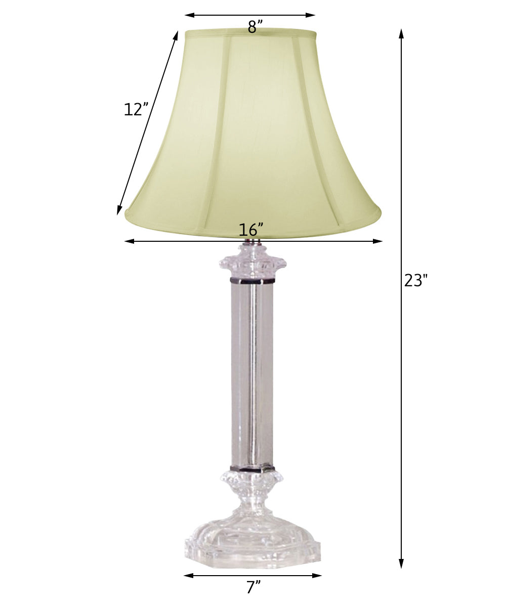 Battersby 23" Table Lamp Satin Nickel by Laura Ashley Egg Shell Shantung Bell Shade