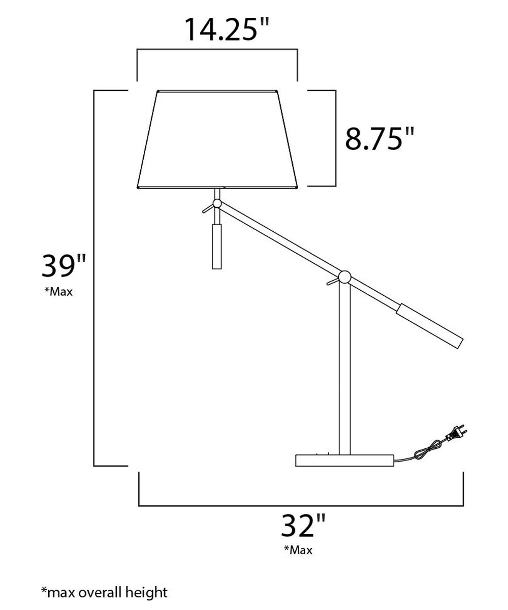 Hotel 28"H 1-Light LED Table Lamp Polished Chrome Finish by Maxim