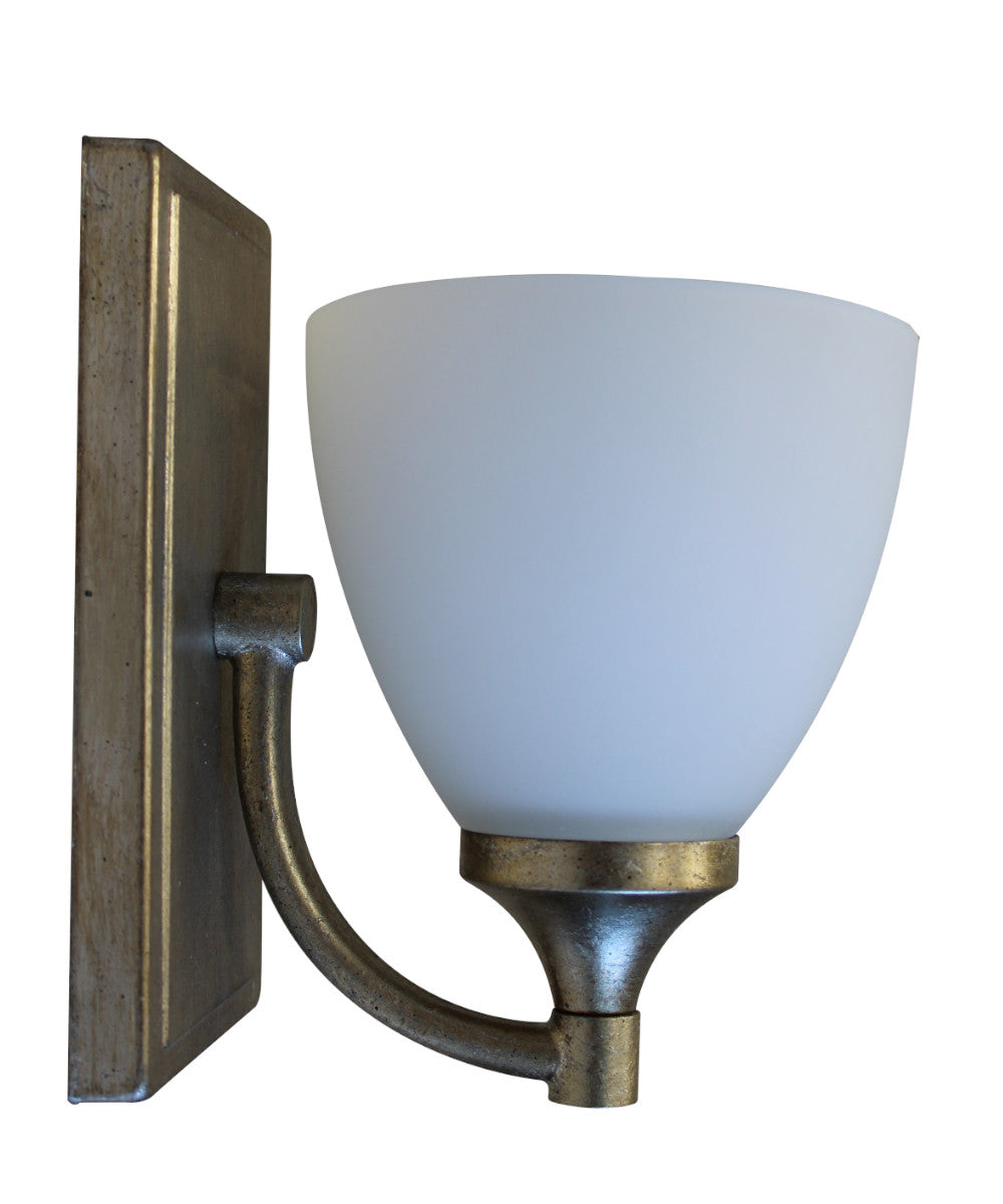 Enclave 1-light Wall Mount Light Sconce 8"h, Aged Silver Leaf