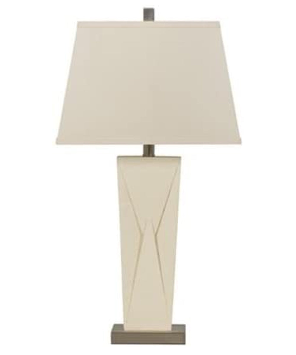 OPEN BOX Ashley Radley Cream Faux Leather Table Lamp L245374