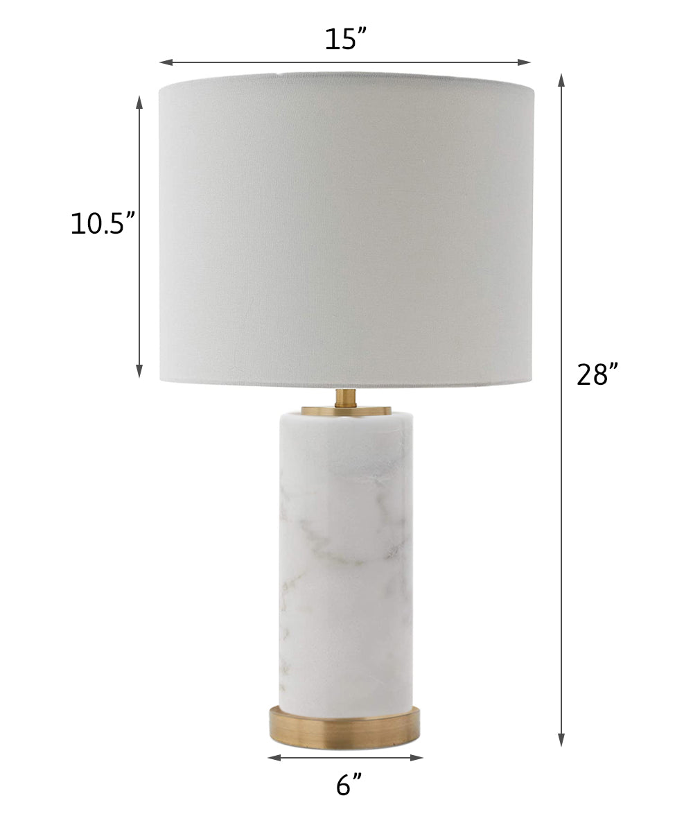 28"H C&C Glass Marble Table Lamp with White Linen Shade