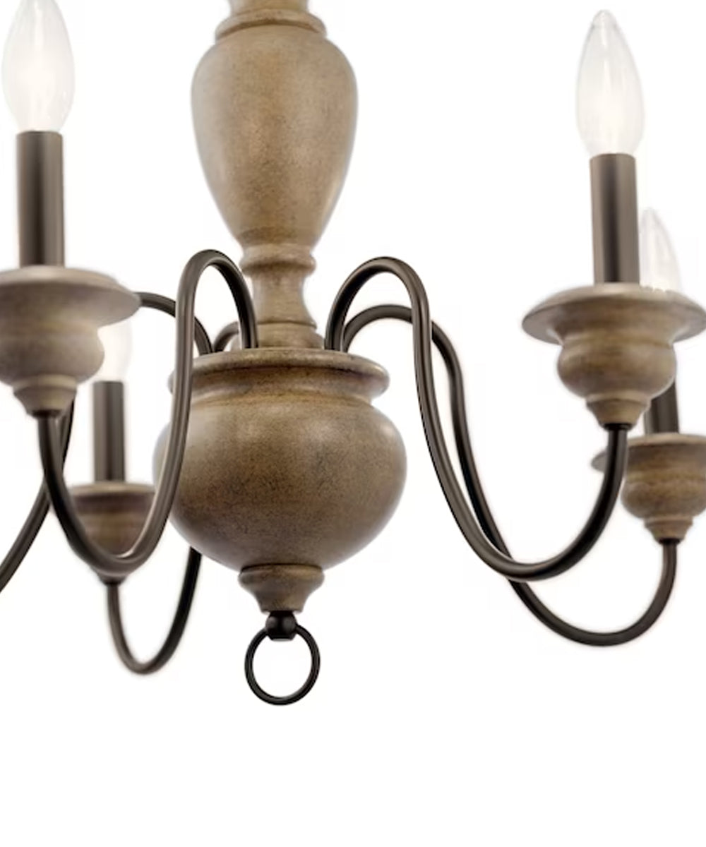 Beulah 24"W 5-Light Chandelier by Kichler Olde Bronze with Faux Pine Accents Finish