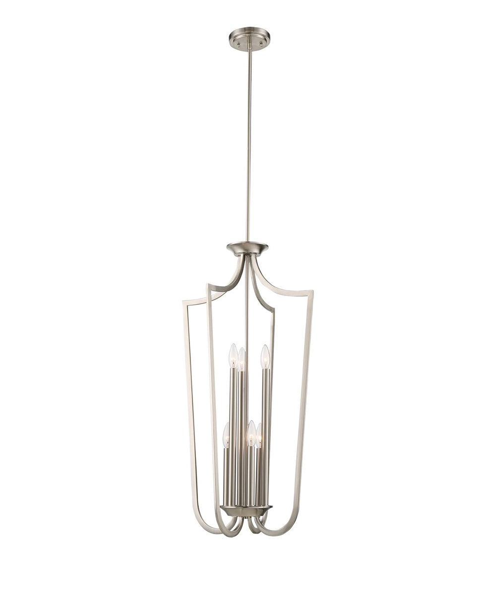 Nuvo 17"W Laguna 6-Light Arched Cage Pendant Brushed Nickel Finish