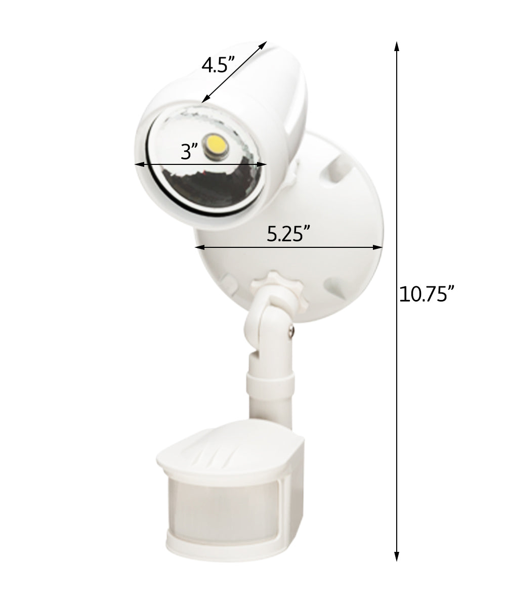 LED Outdoor Security Lights (4 Pack) 180 Degree Motion Sensor Activated , White Finish 11"H