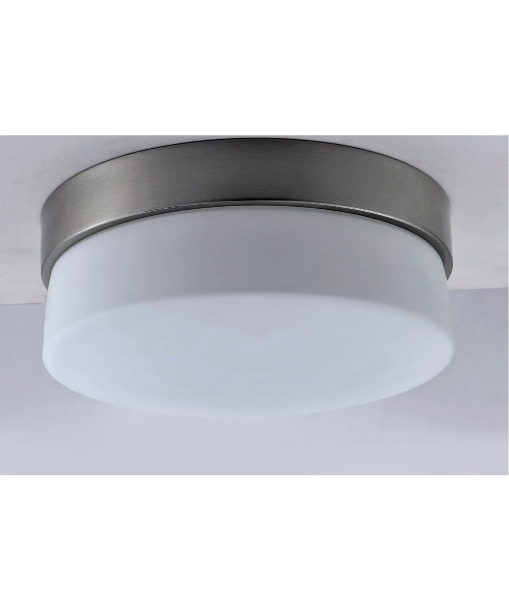 Flux 9"W 1-Light LED Flush Mount Light Fixture Satin Silver Finish by Maxim