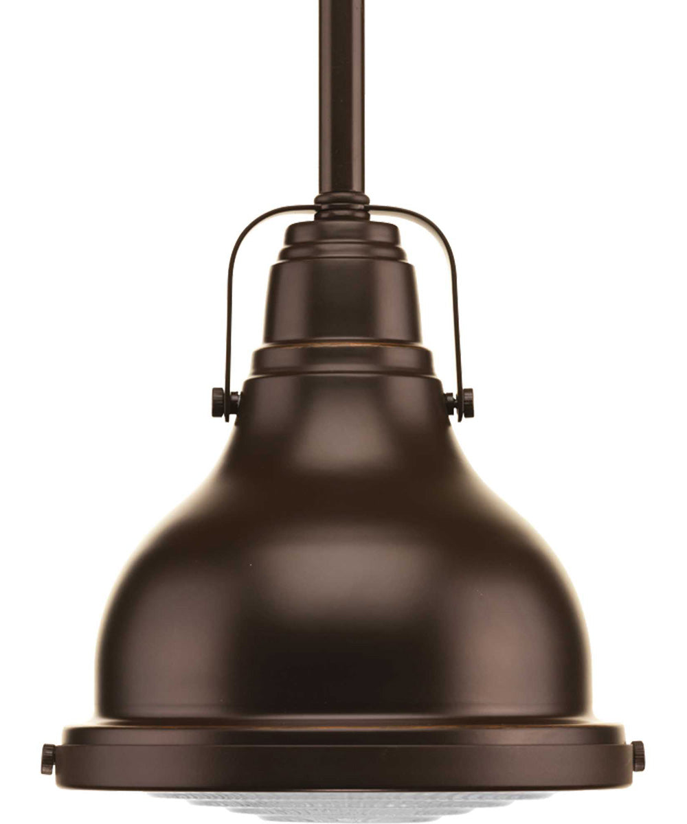 OPEN BOX Fresnel Lens 1-Light Clear Fresnel Glass Coastal Mini-Pendant Light Oil Rubbed Bronze