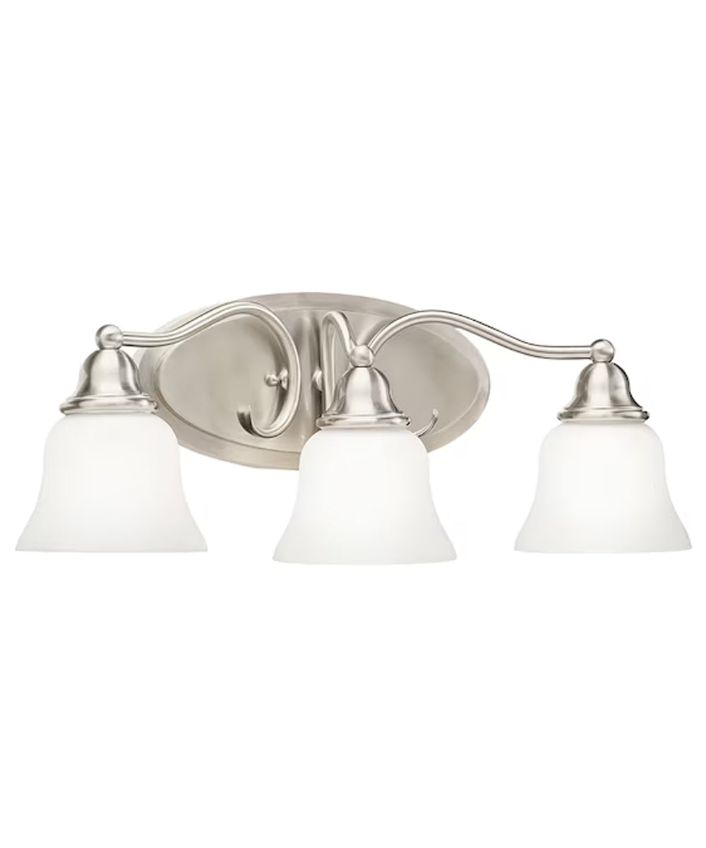 22"W 3-Light LED Bath Vanity Light Fixture by Kichler Satin Nickel Finish