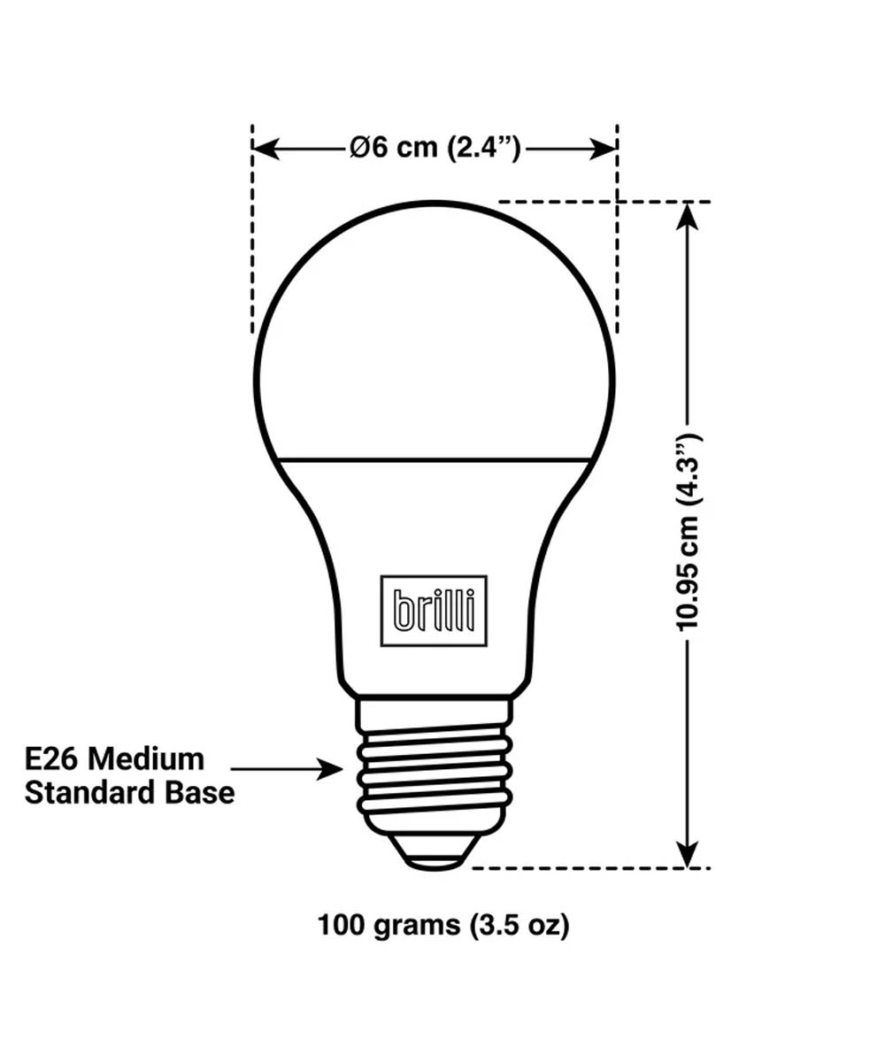 Wind Down A19 60 Watt Dimmable 2700K LED Light Bulb by Brilli (6 Pack)