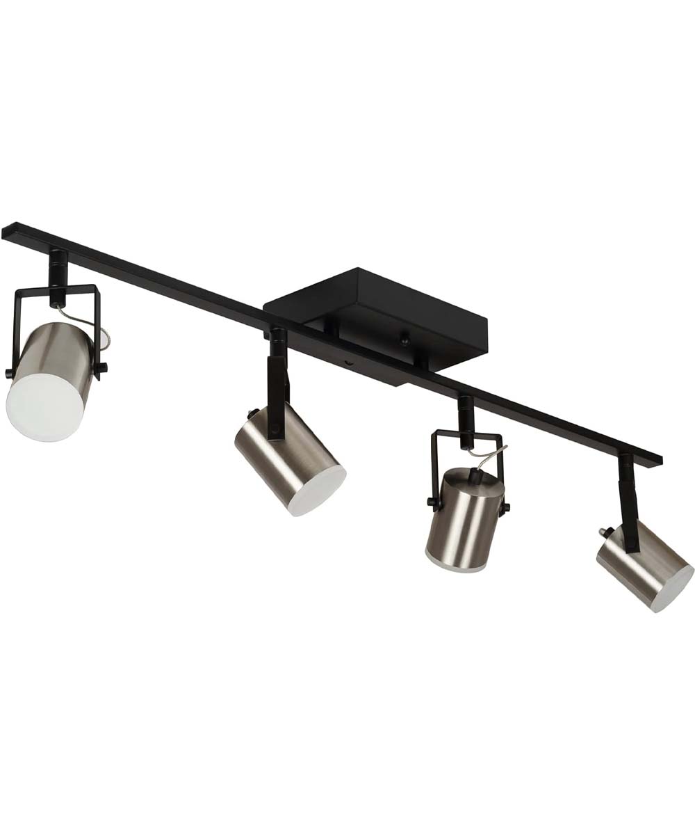 Catalina Modern 4 Light LED Track Light Kit, 33"Wide, Matte Black & Brushed Nickel Finish