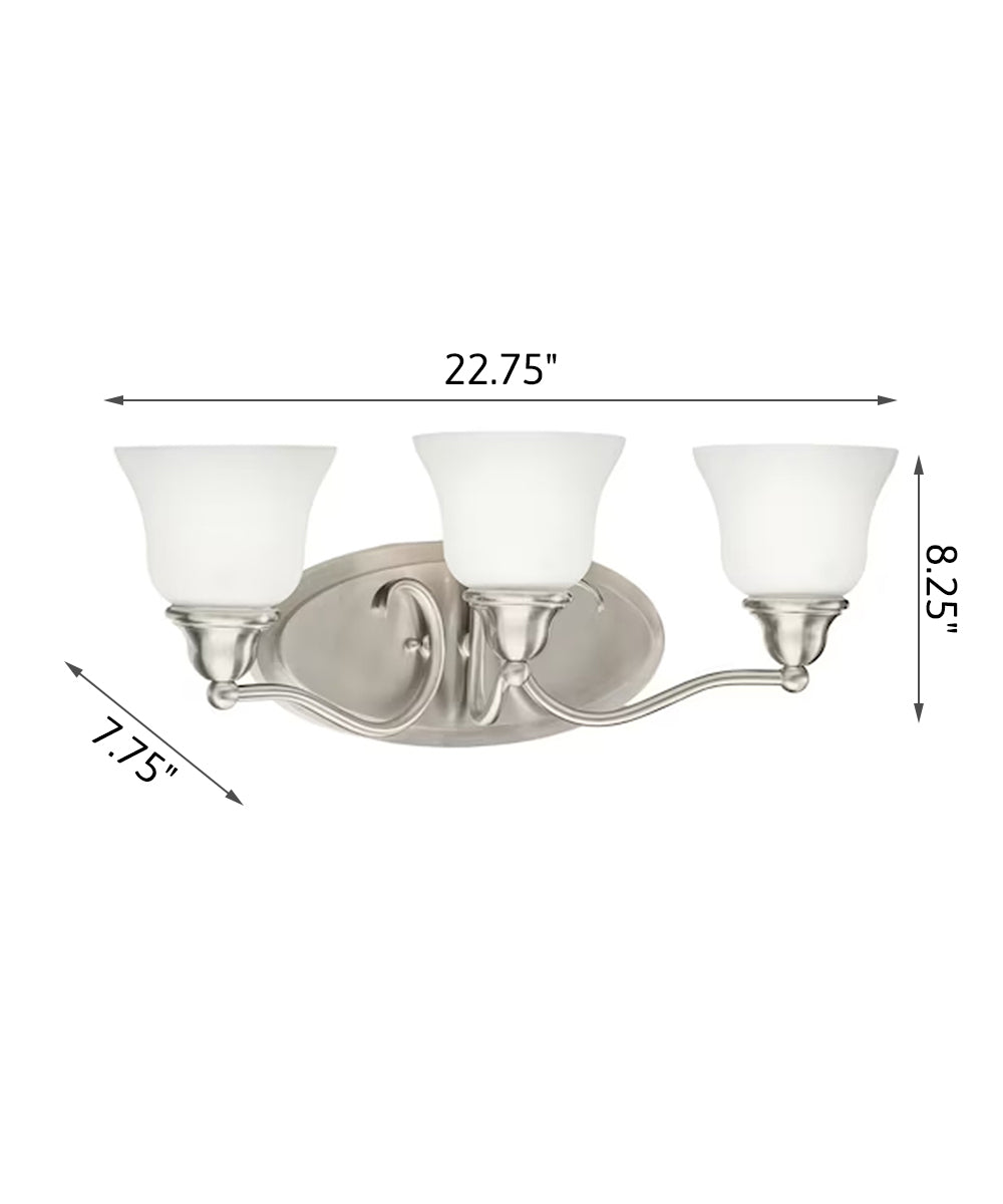 22"W 3-Light LED Bath Vanity Light Fixture by Kichler Satin Nickel Finish