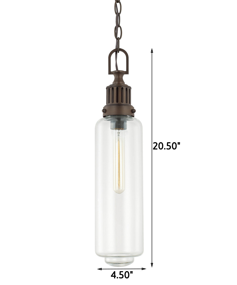 4.5"W 1-Light Pendant Light Burnished Bronze Finish