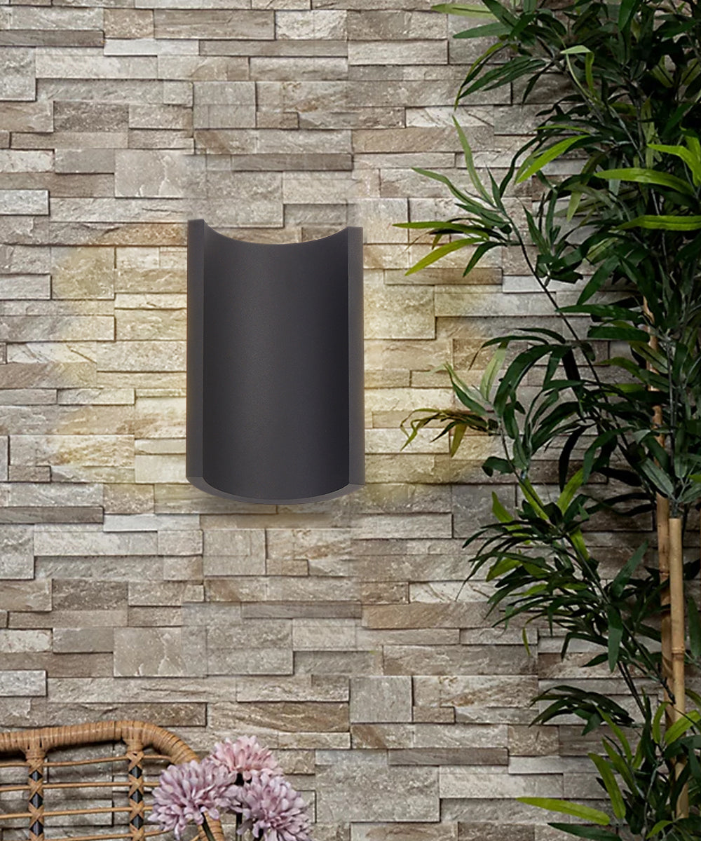 Alumilux Diverge 5"H 2-Light LED Outdoor Wall Sconce Solid Aluminum Bronze Finish by ET2