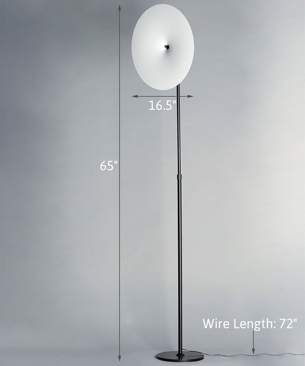 Radar 65"H 1-Light LED Floor Lamp Black and White Finish by ET2