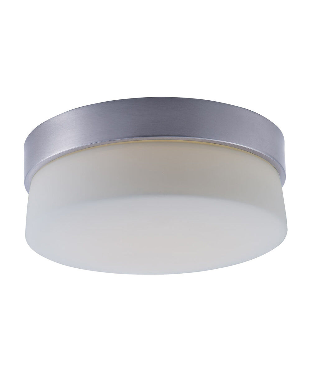 Flux 7"W 1-Light LED Flush Mount Light Fixture Satin Silver Finish by Maxim