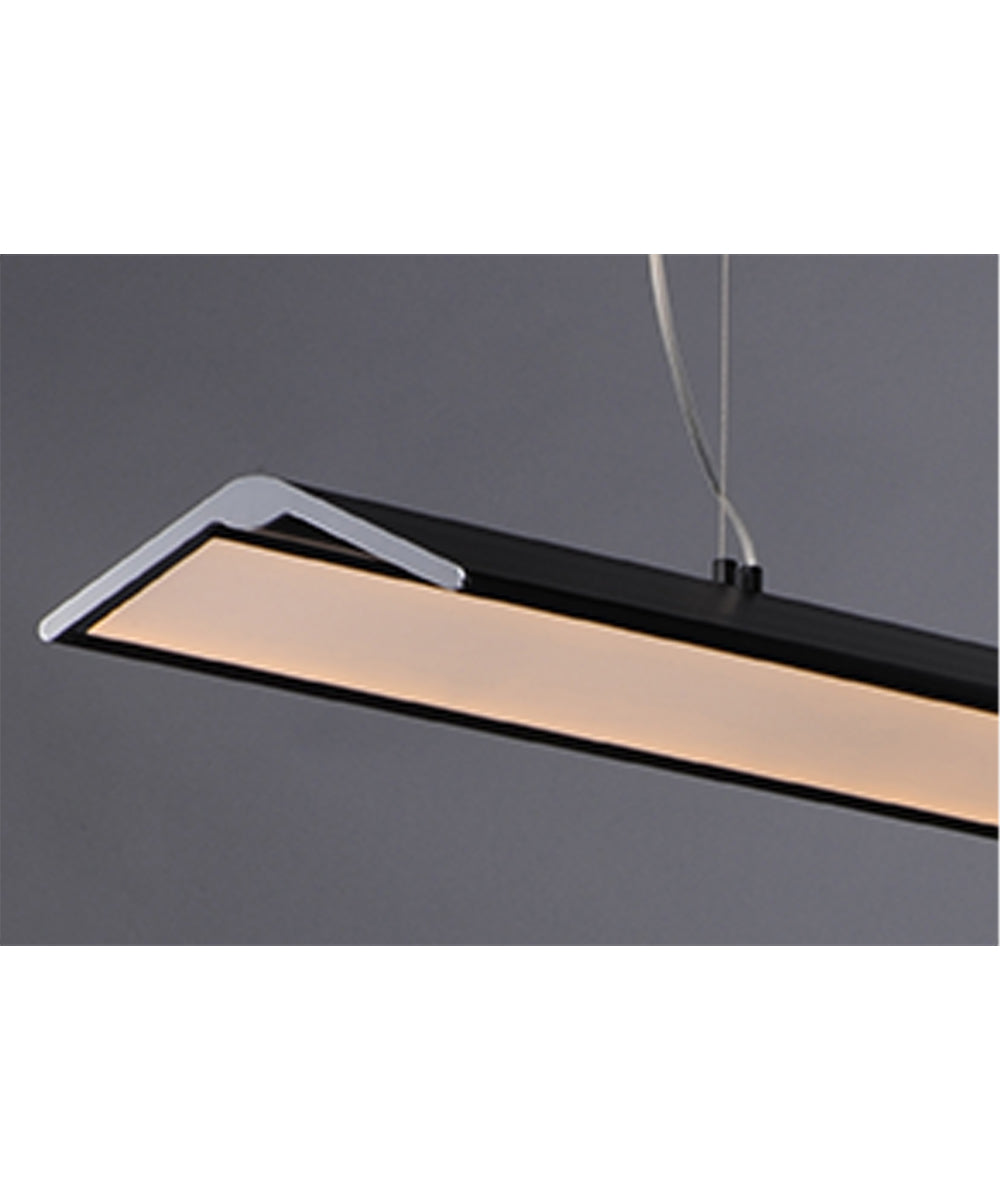 Glider 46"L 1-Light LED Island Light Light Fixture Black and Polished Chrome Finish by ET2