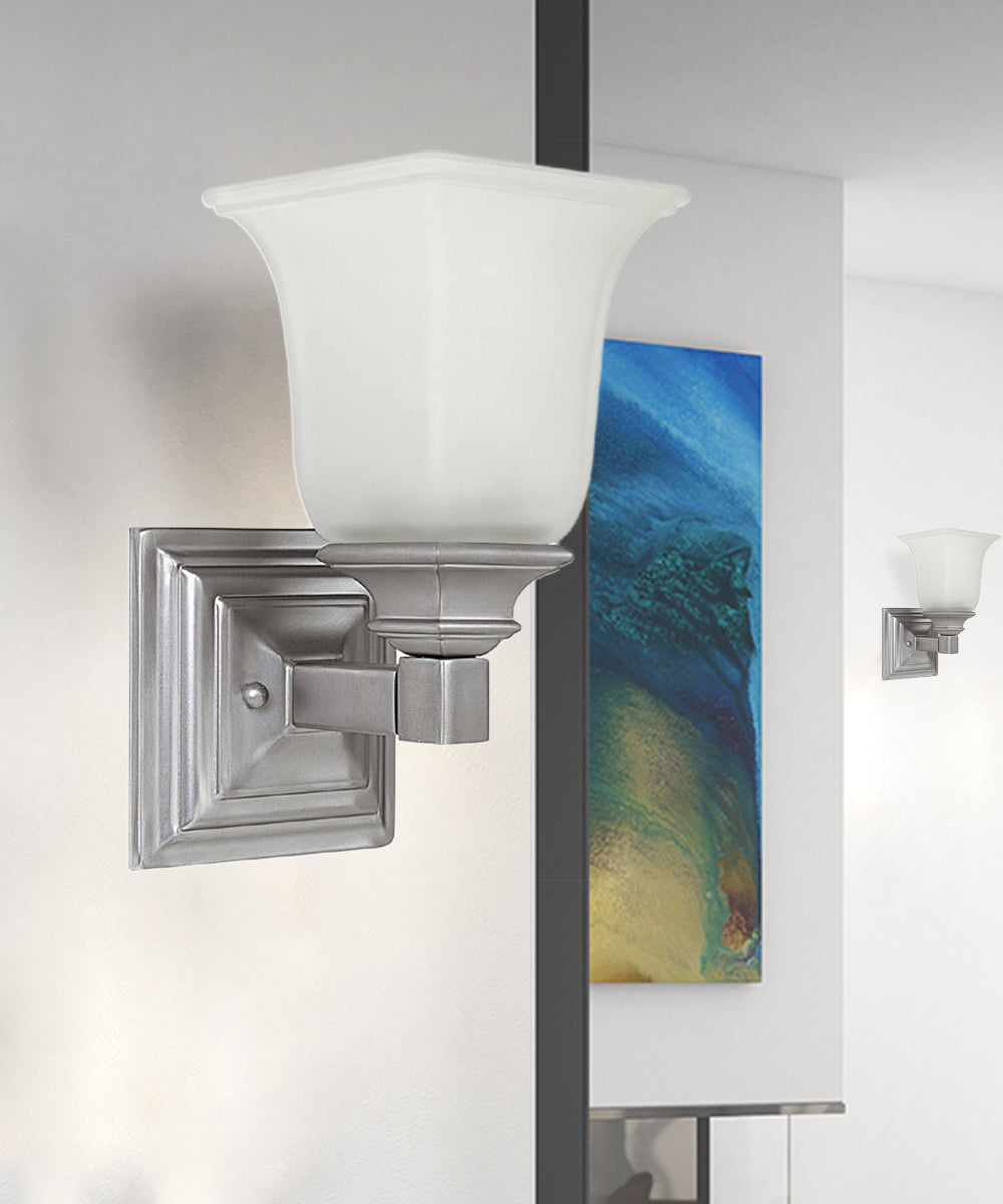 5"W Rectangular Wall Sconce 1-Light Matte Nickel Finish