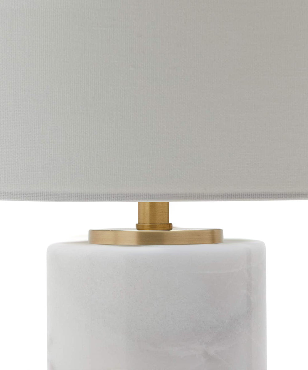 28"H C&C Glass Marble Table Lamp with White Linen Shade