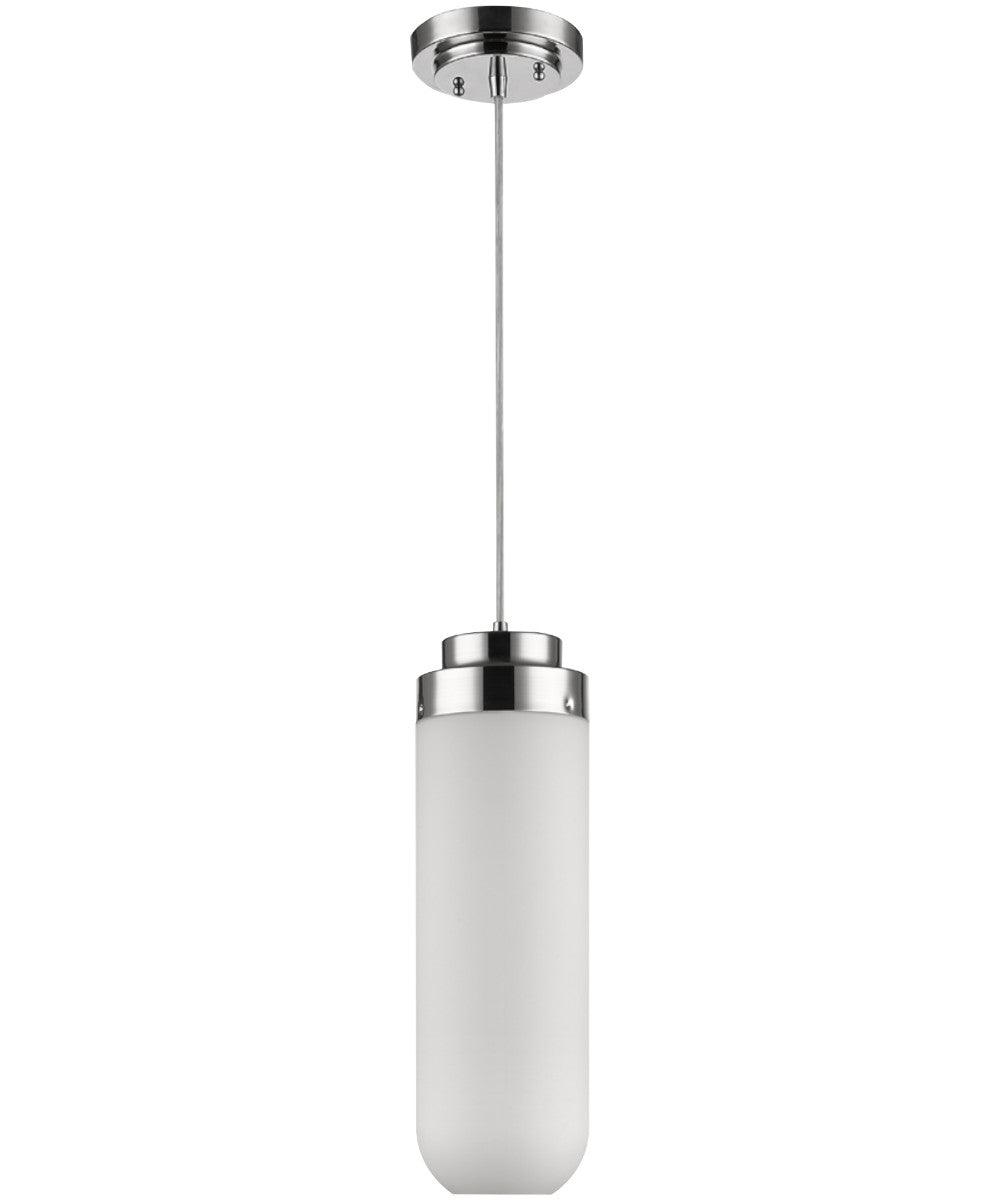 Solar 1-Light Polished Nickel Indoor Pendant With 18" h Frosted Glass Shade IN31190PN by Acclaim Lighting