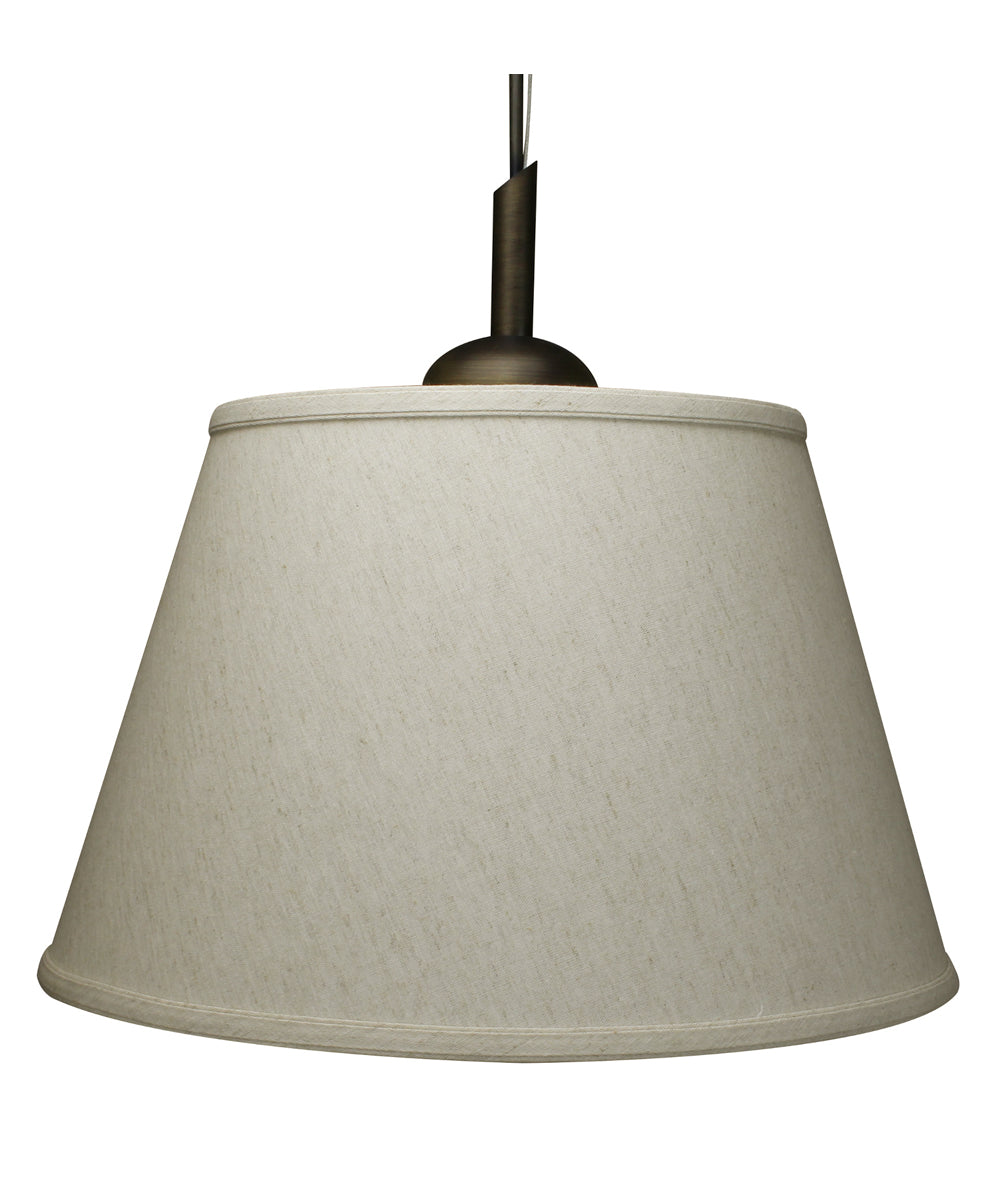 Gold-laced Cafe Pendant Light with Textured Oatmeal Slotted UNO Empire Shade and Diffuser