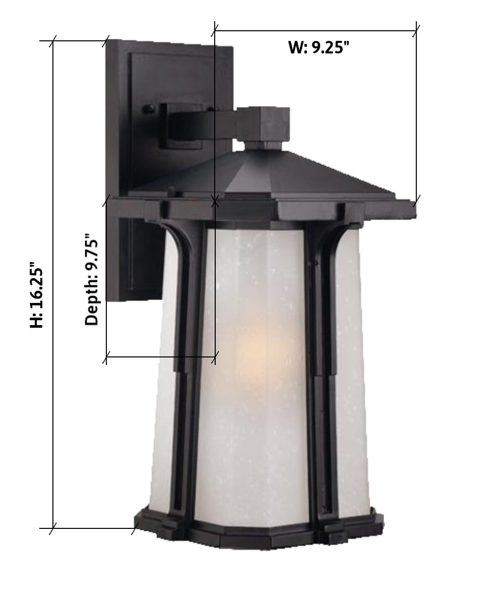 Illuma 1-Light Matte Black Indoor/Outdoor Wall Light 16"h by Acclaim Lighting