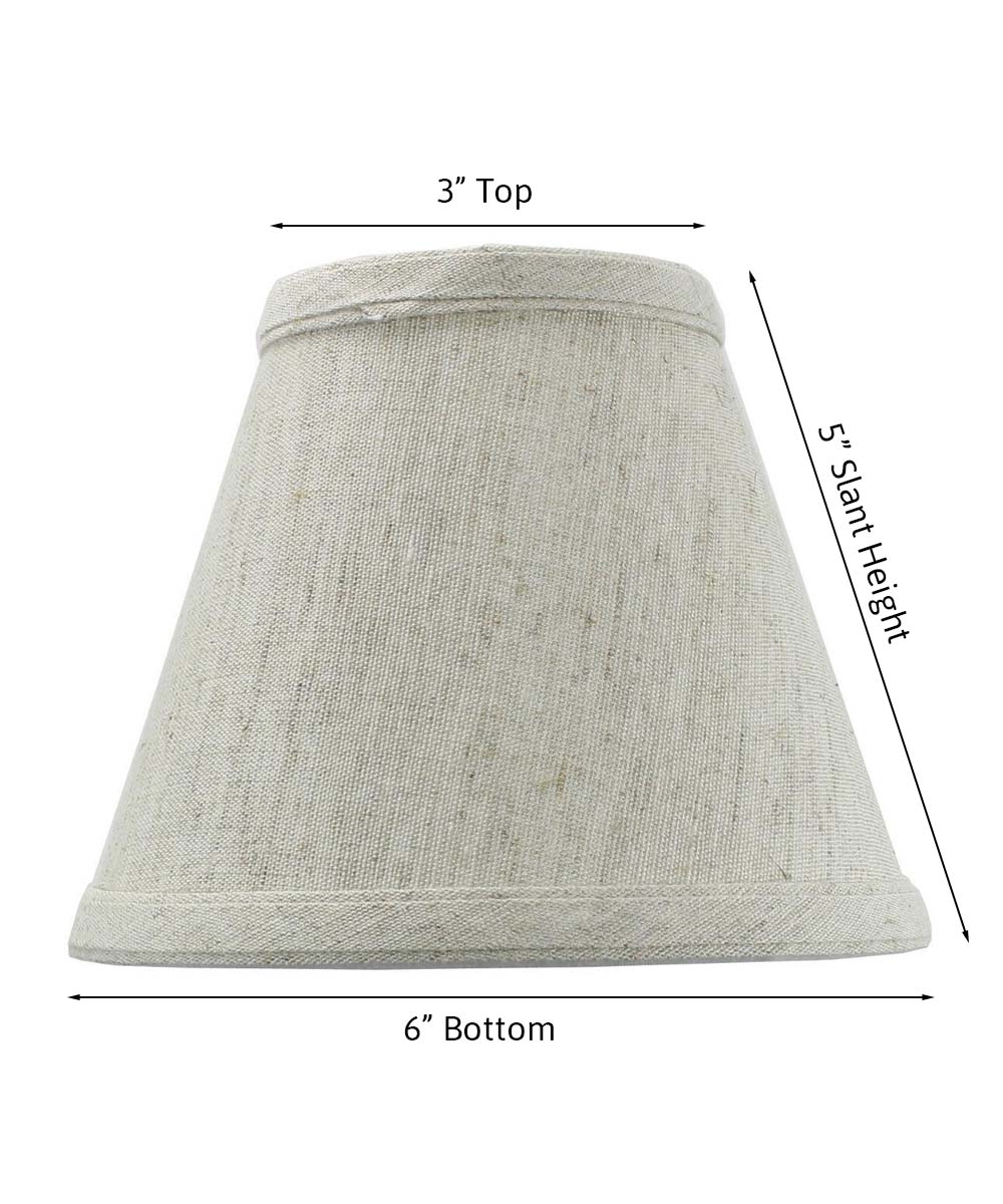 Set of 6 Textured Oatmeal Chandelier Lamp Shade 3x6x5
