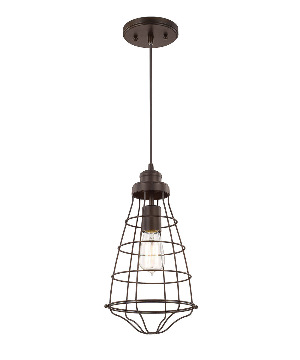 8"W Daudin 1-Light Pendant Light Burnished Bronze Finish